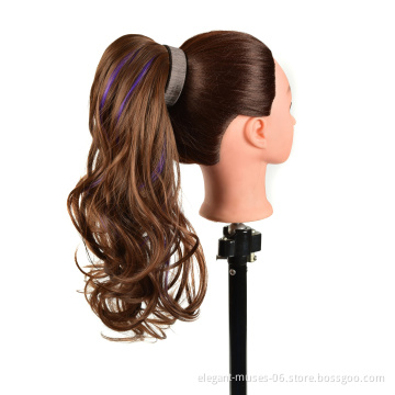 Wholesale Price newest purple High Temperature Fiber Long Wavy Synthetic postiche palm clip hairpieces